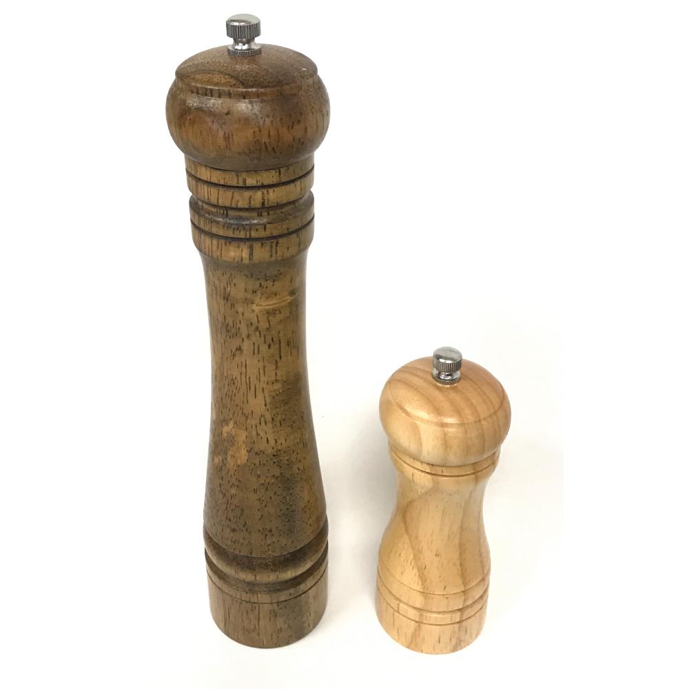 Salt and Pepper Grinder - Oak Wood Hand Mill - Adjustable Grain Size - Hand Mill-0