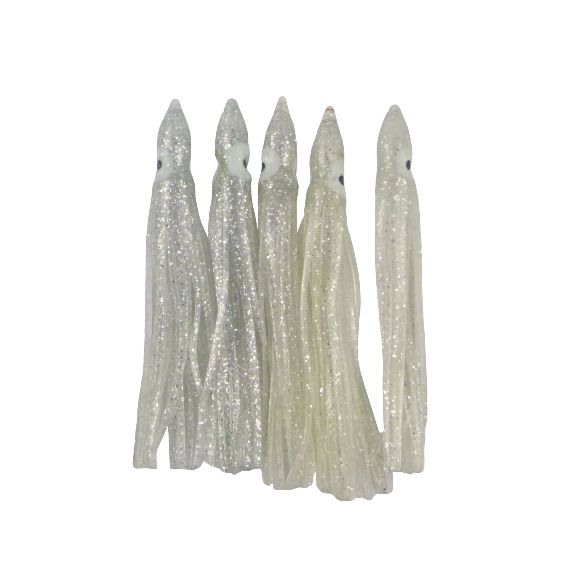 Swimerz Octopus Skirts 100mm Silver Glitter, 5 pack-0