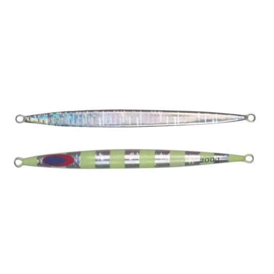 Finesse Lumo Fastdrop Jig, 200gm, Silver Stripe, Qty 2-0