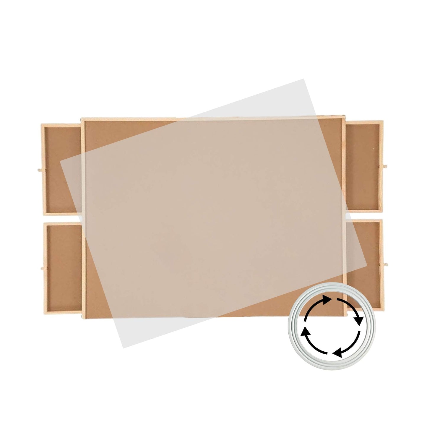 Social Hike 1500pcs Puzzle Board 4 Drawer with Cover - Wooden Rotating Tabletop-1
