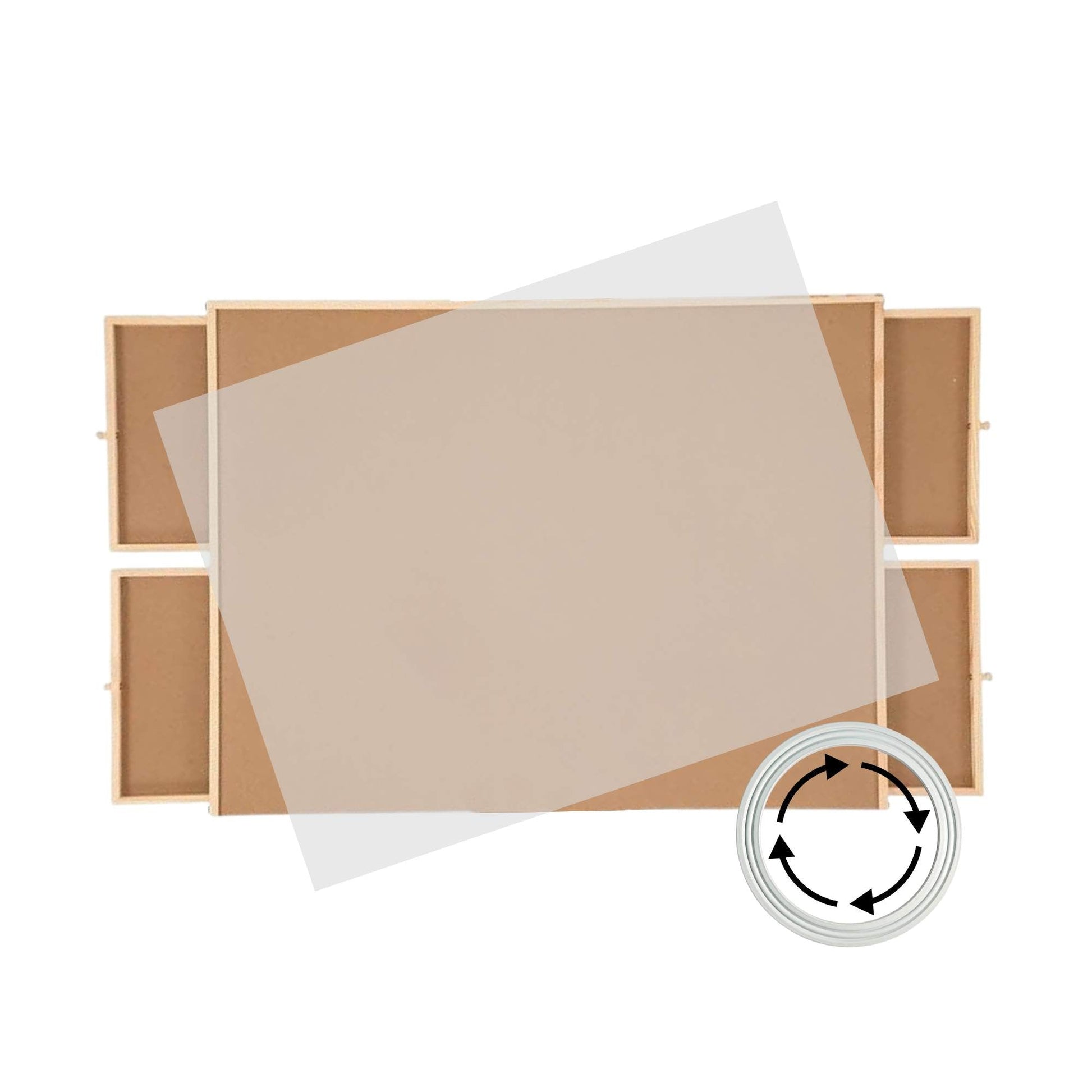 Social Hike 1500pcs Puzzle Board 4 Drawer with Cover - Wooden Rotating Tabletop-1