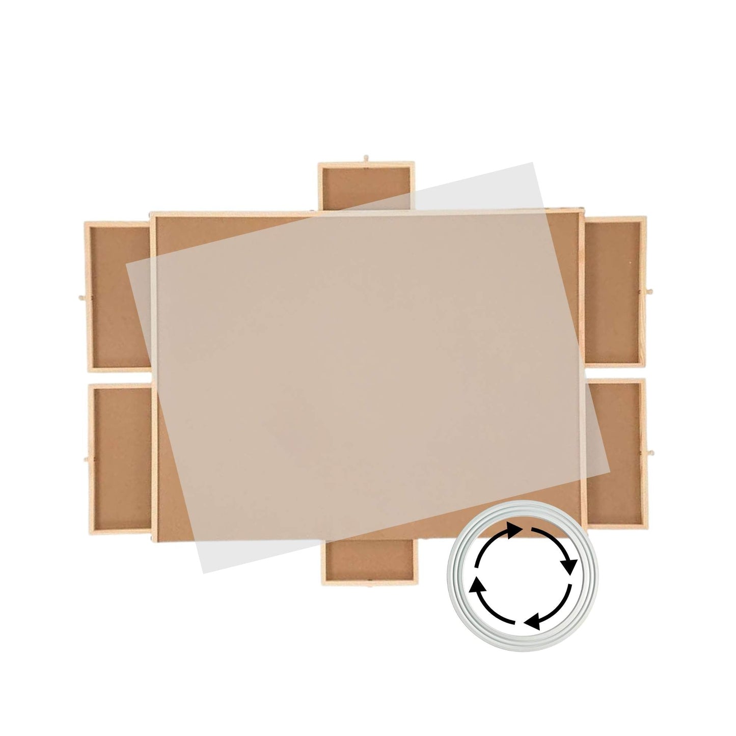 Social Hike 1500pcs Puzzle Board 6 Drawer with Cover - Wooden Rotating Tabletop-1