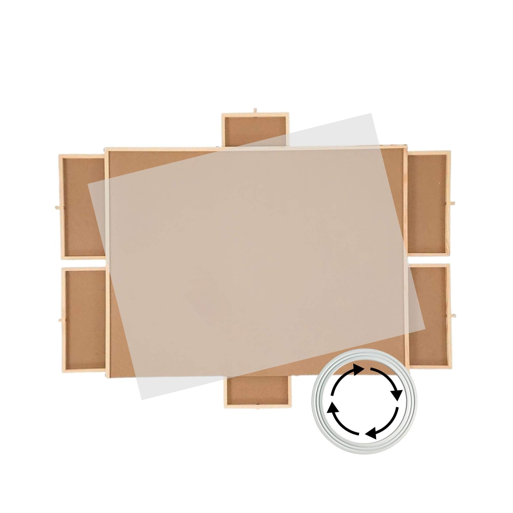Social Hike 1500pcs Puzzle Board 6 Drawer with Cover - Wooden Rotating Tabletop-1