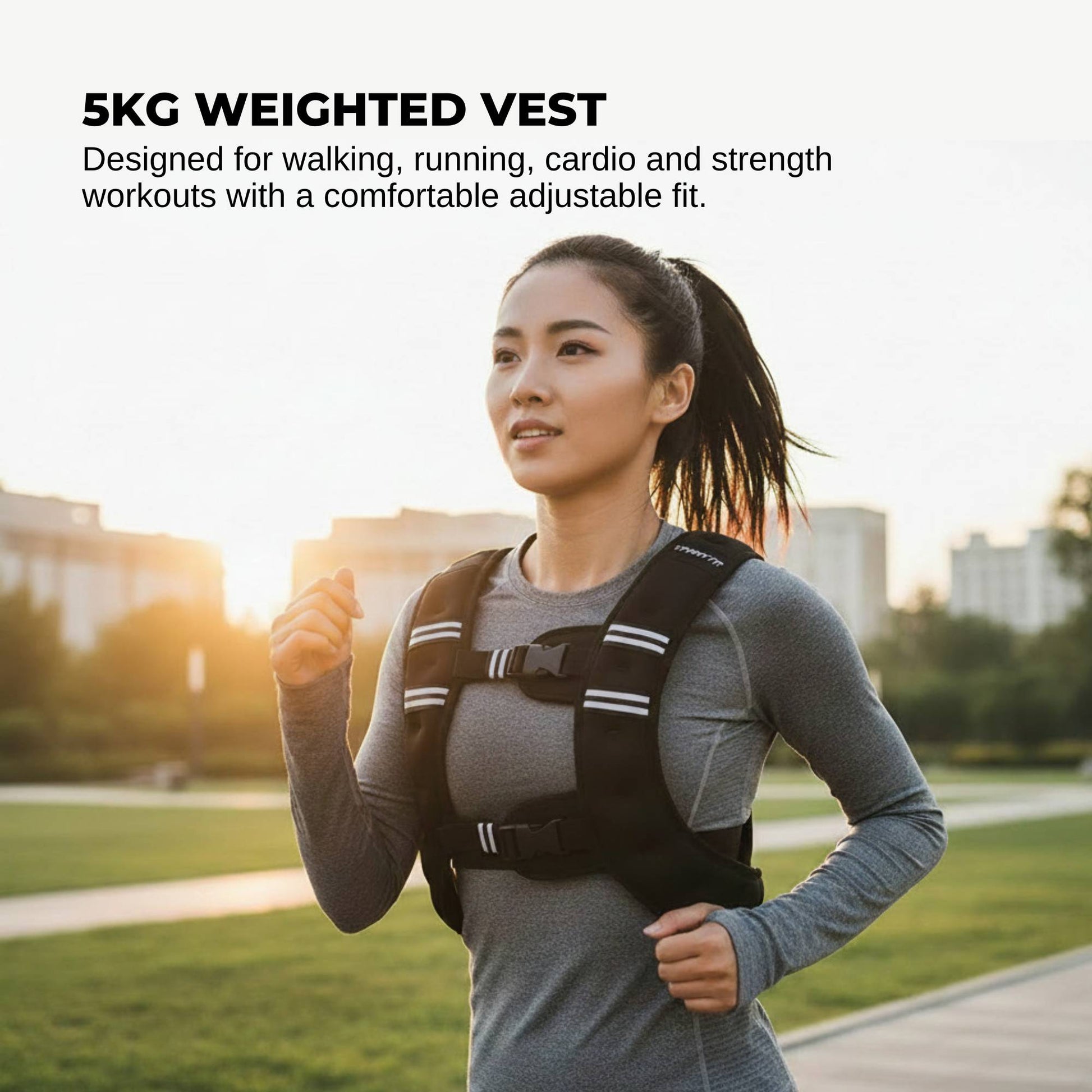 Social Hike 5Kg Weighted Vest Adjustable Fit Men Women Running Walking Training-1
