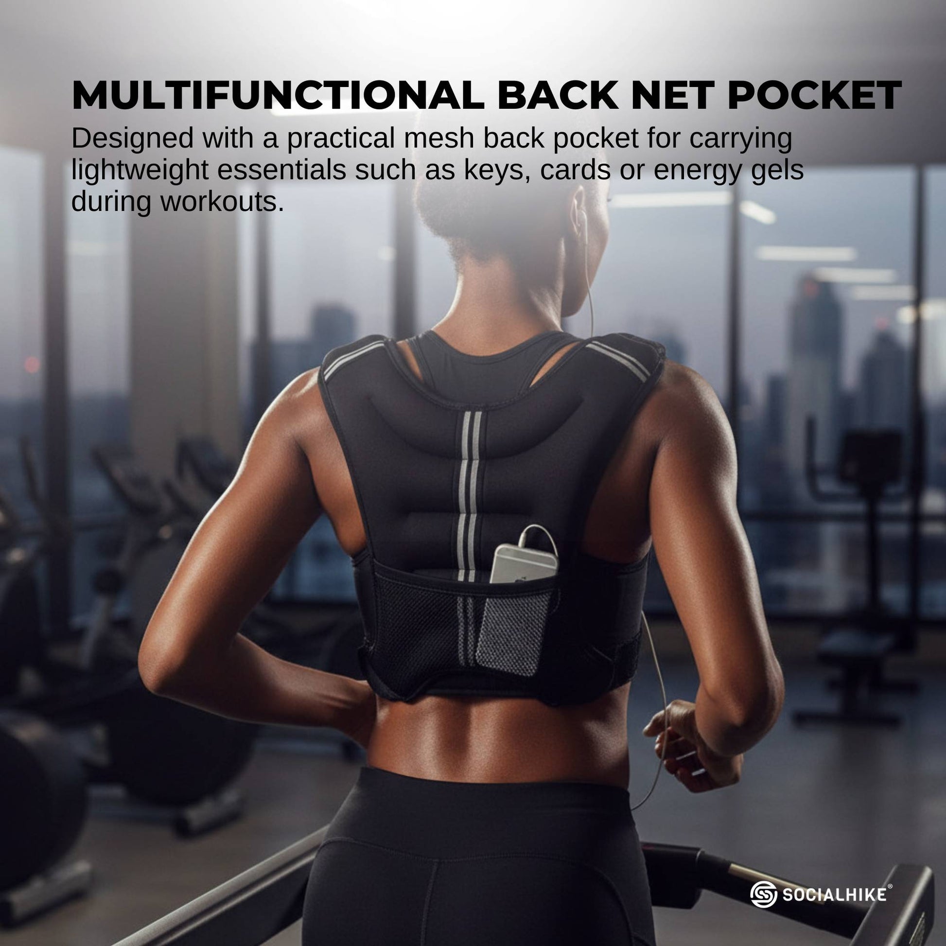 Social Hike 8Kg Weighted Vest Adjustable Fit Men Women Running Walking Training-3