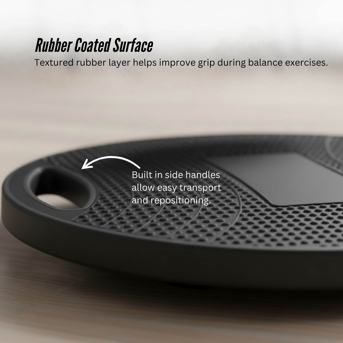 Social Hike Balance Board Wobble Non-Slip Round Exercise Trainer 41cm Black-3