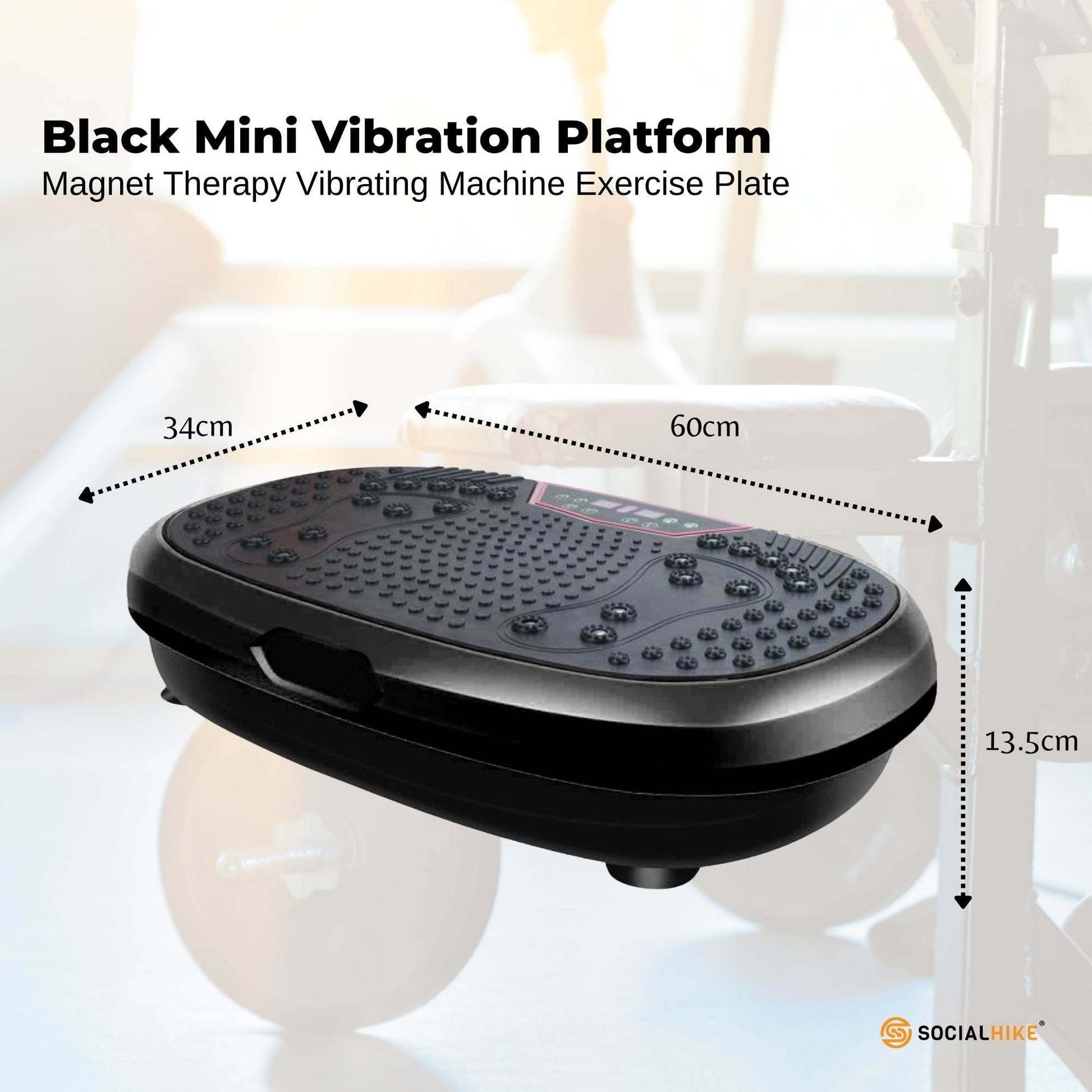 Social Hike Black Mini Vibration Plate - Vibrating Exercise Machine Platform-1