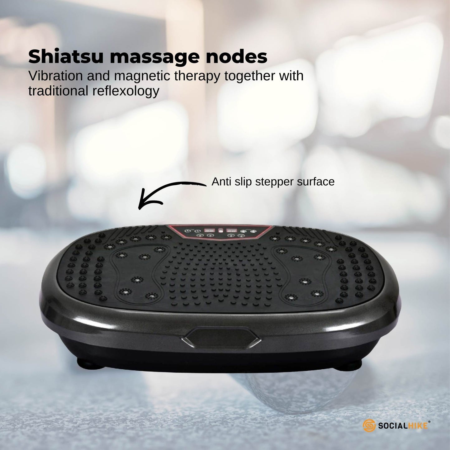 Social Hike Black Mini Vibration Plate - Vibrating Exercise Machine Platform-3