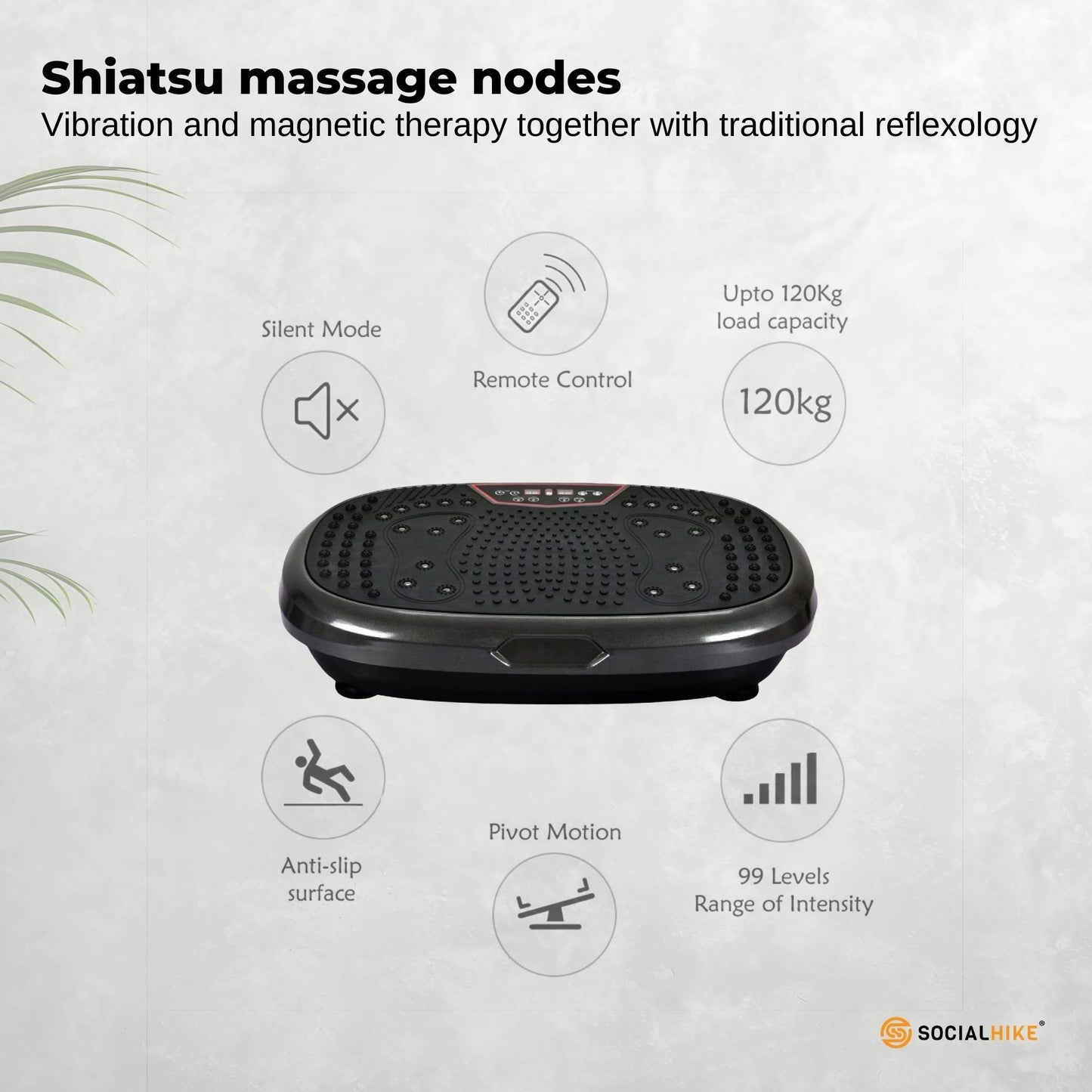 Social Hike Black Mini Vibration Plate - Vibrating Exercise Machine Platform-4