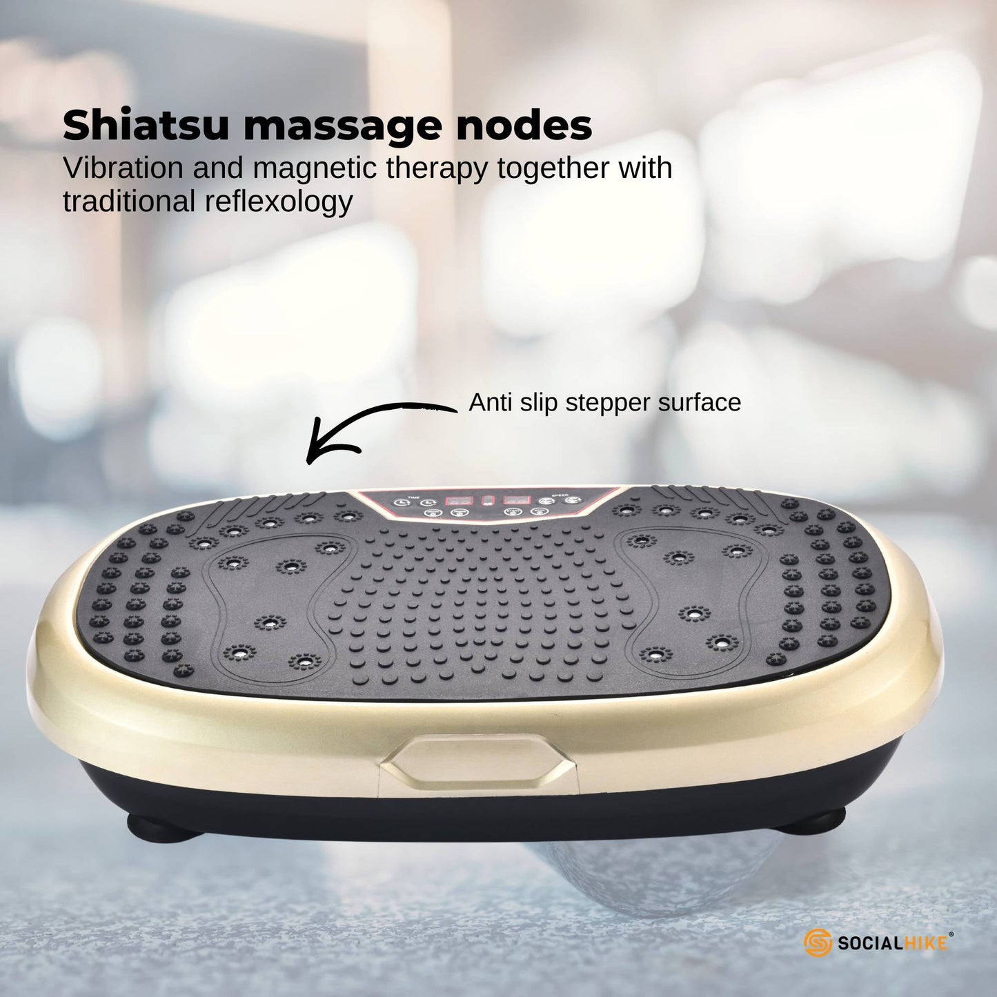 Social Hike Gold Mini Vibration Plate - Vibrating Exercise Machine Platform-3