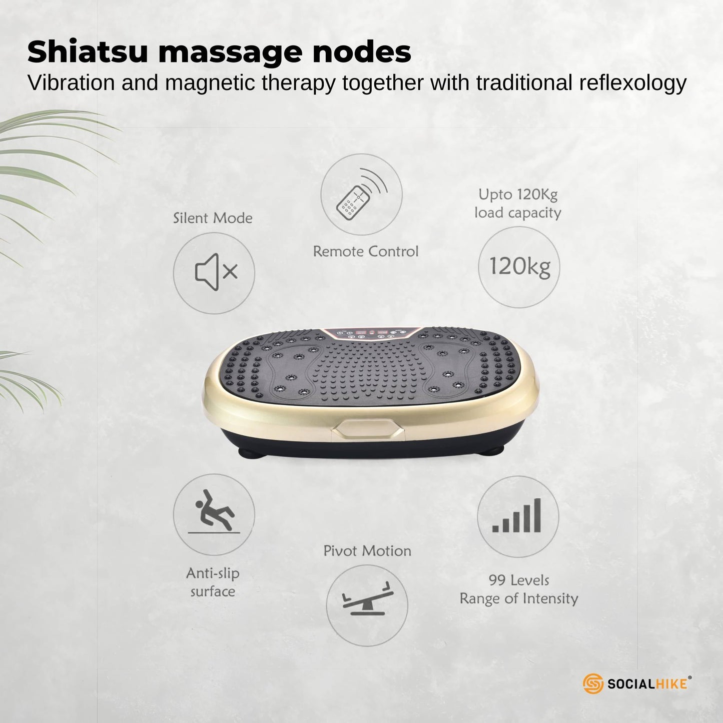 Social Hike Gold Mini Vibration Plate - Vibrating Exercise Machine Platform-4