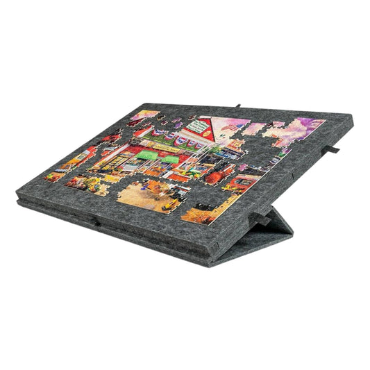Social Hike Puzzle Board 2000 pcs - Felt Folding Portable Cover and Drawers Grey-0