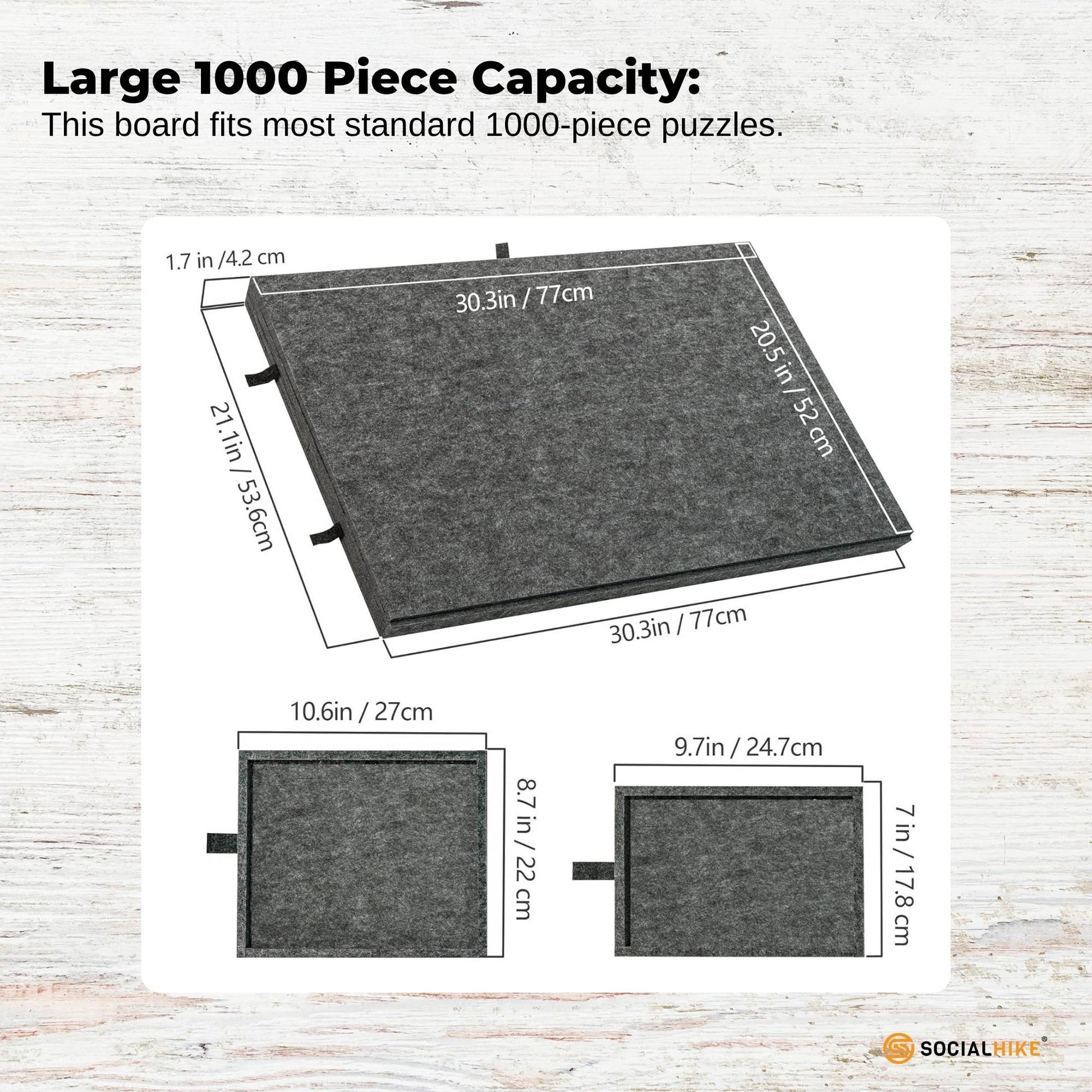 Social Hike Puzzle Felt Board 1000pcs - Folding Portable Stand Cover and Drawers-2