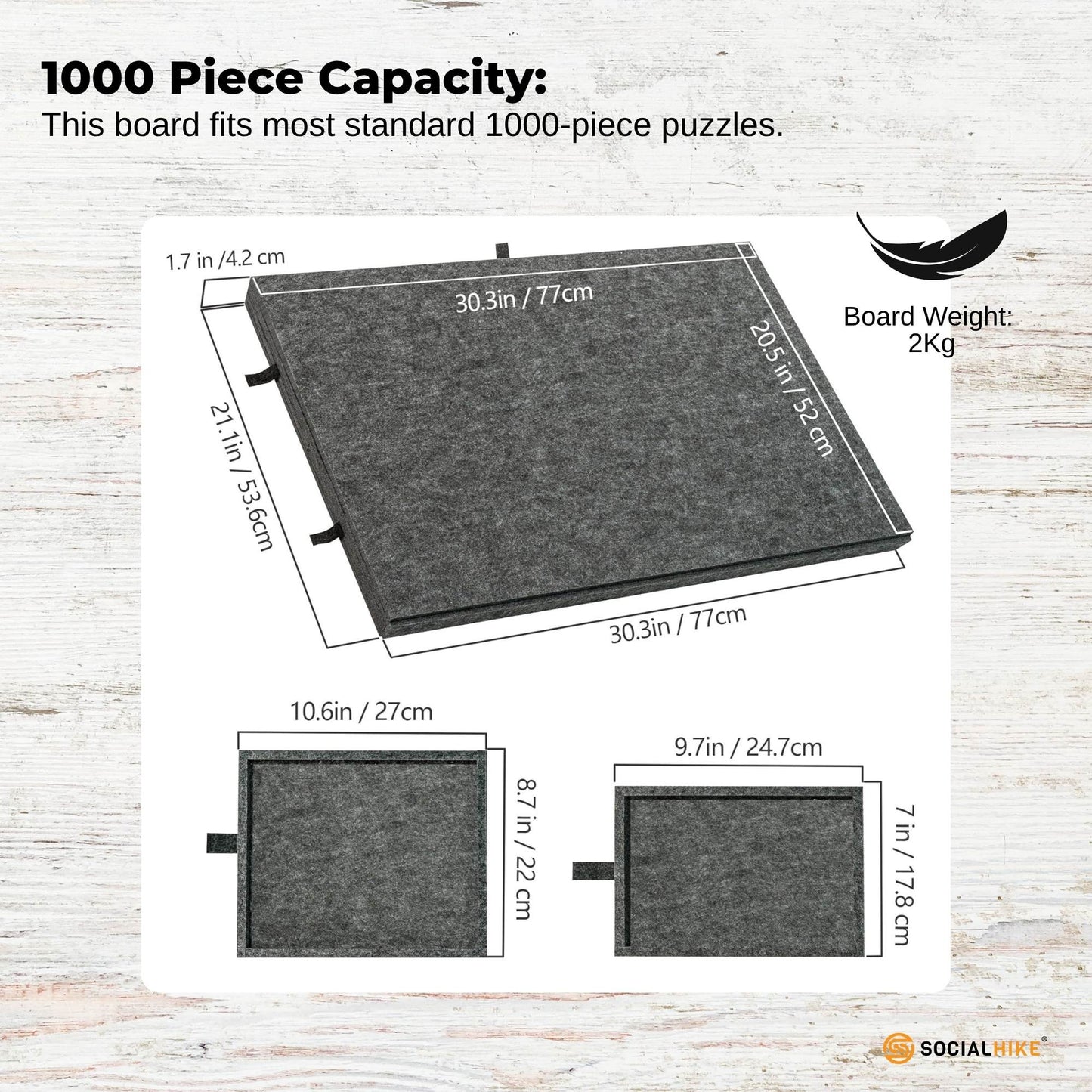 Social Hike Puzzle Felt Board - Folding Portable Stand Cover and Drawers-2