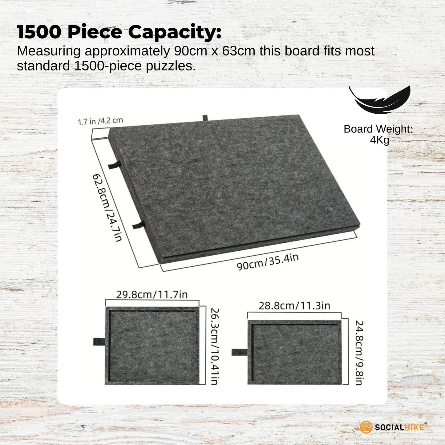 Social Hike Puzzle Felt Board - Folding Portable Stand Cover and Drawers-3