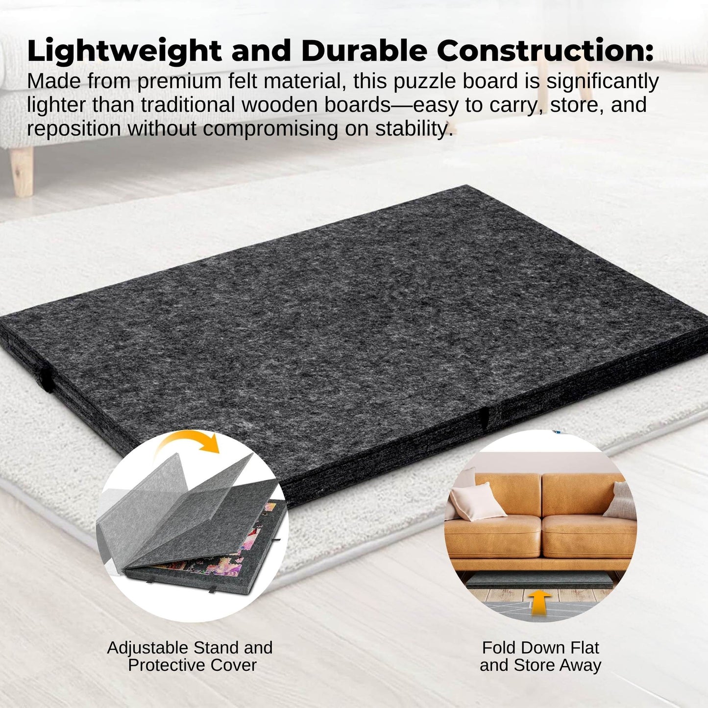 Social Hike Puzzle Felt Board - Folding Portable Stand Cover and Drawers-4