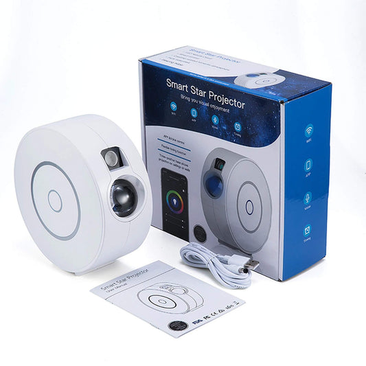 Social Hike Smart Galaxy Star Projector – WiFi LED Light App Voice Control White-0