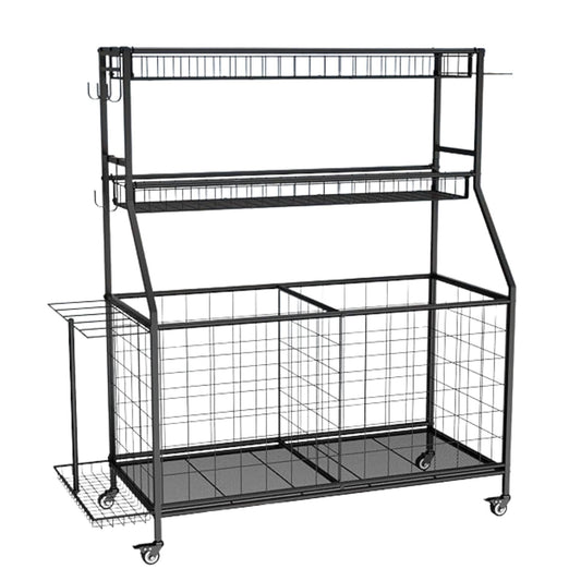 Social Hike Sports Equipment Storage Organiser with Side Rack Garage Trolley-0