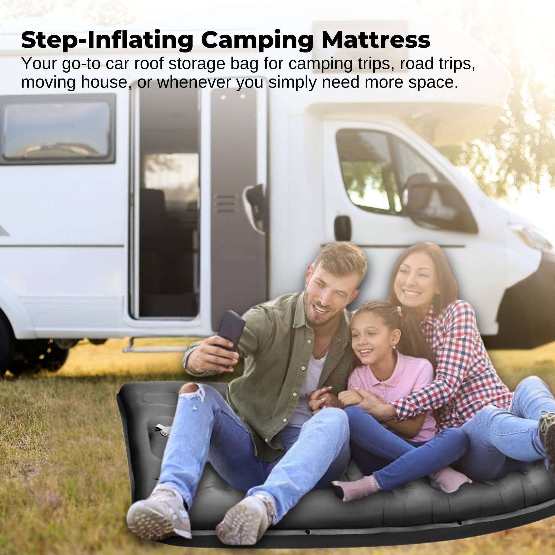 Social Hike Step-Inflating Camping Mattress Lightweight Waterproof Sleeping Grey-1