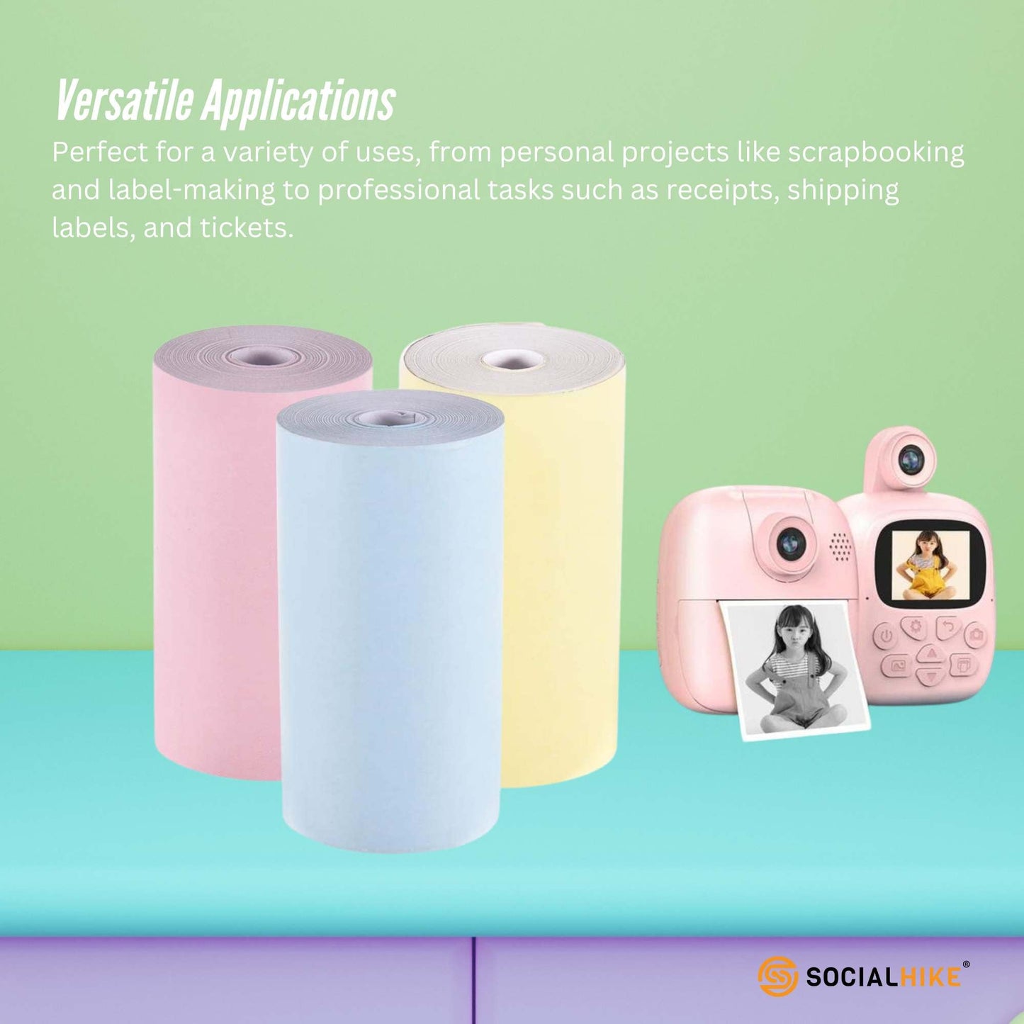 Social Hike 288x Thermal Paper Camera Rolls Colour - Instant Print Refill Bulk-3