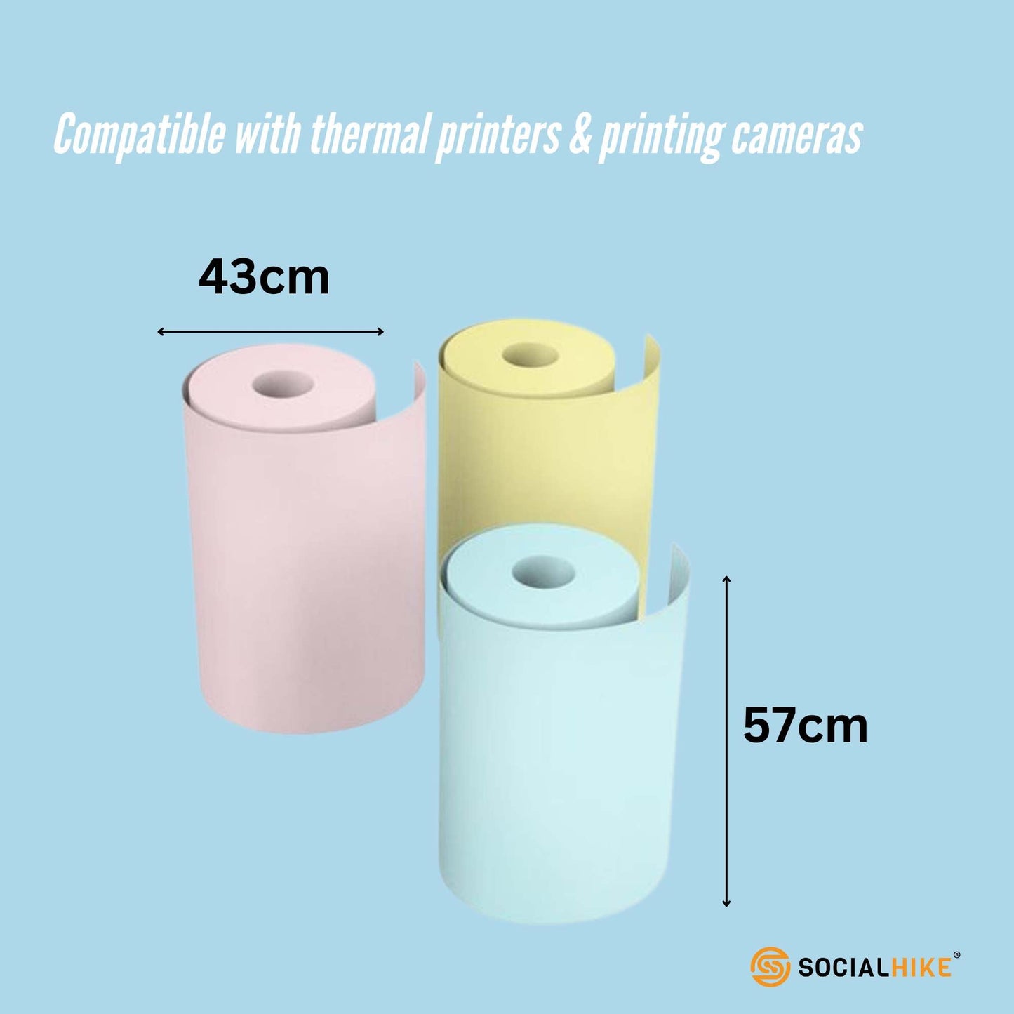 Social Hike Thermal Paper Camera Rolls Colour - Instant Print Printer Refill-4