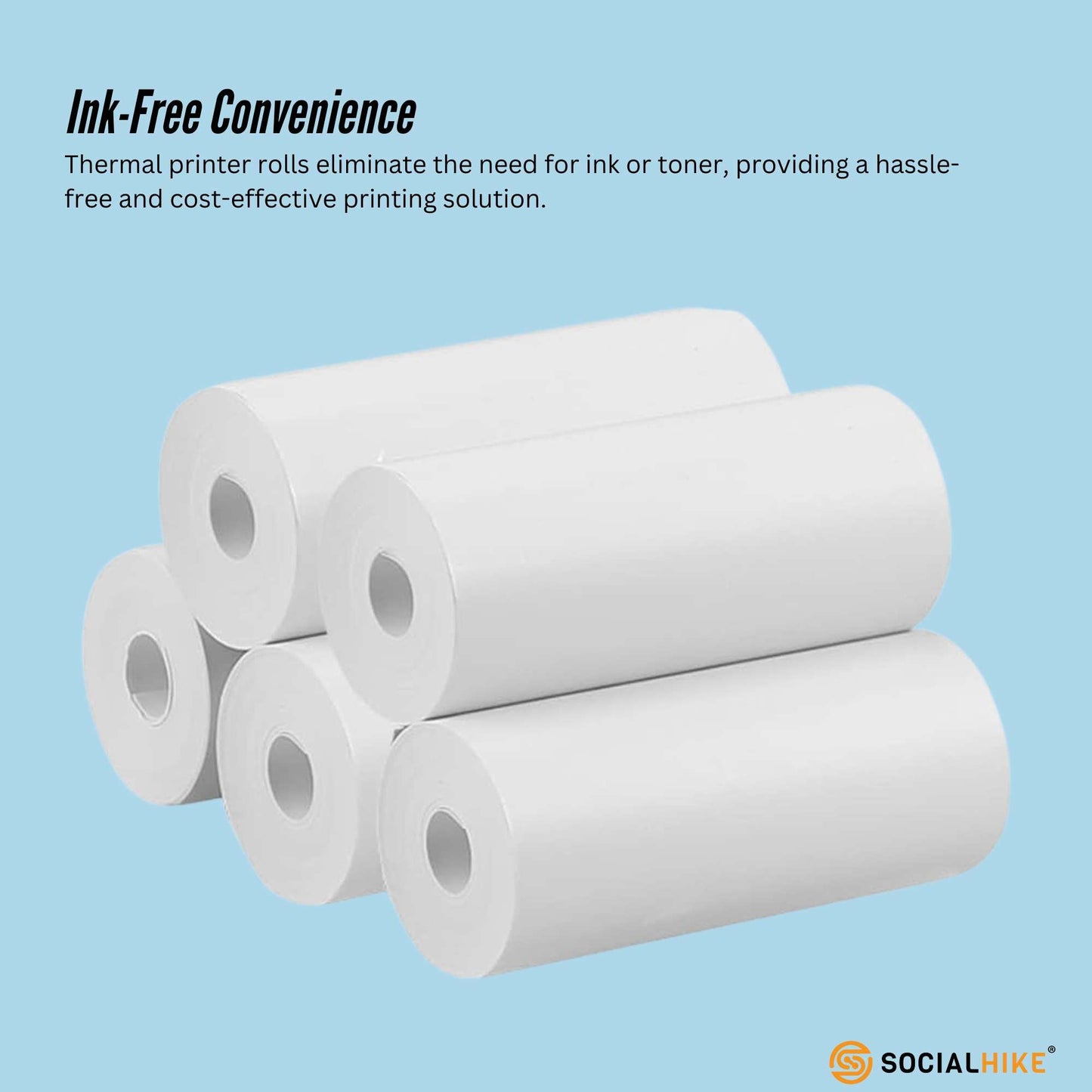 Social Hike Thermal Paper Camera Rolls - Instant Print Printer Refill-2