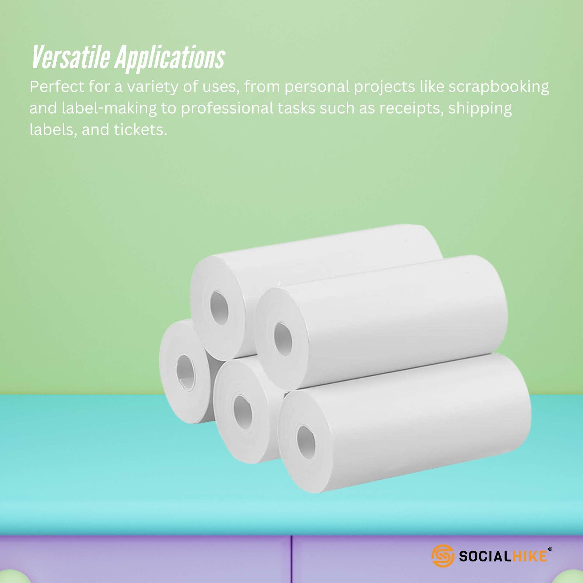 Social Hike Thermal Paper Camera Rolls - Instant Print Printer Refill-3