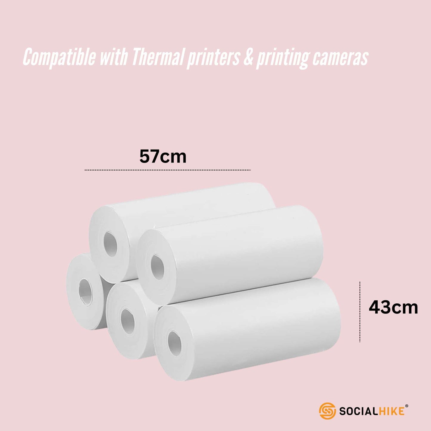Social Hike Thermal Paper Camera Rolls - Instant Print Printer Refill-4