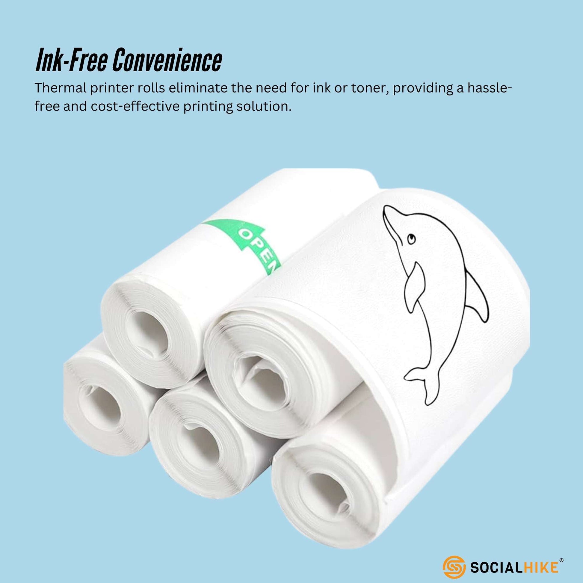 Social Hike Thermal Paper Camera Sticker Roll Packs - Instant Print Refill-2
