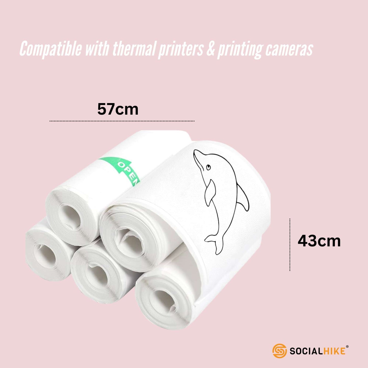 Social Hike Thermal Paper Camera Sticker Roll Packs - Instant Print Refill-4