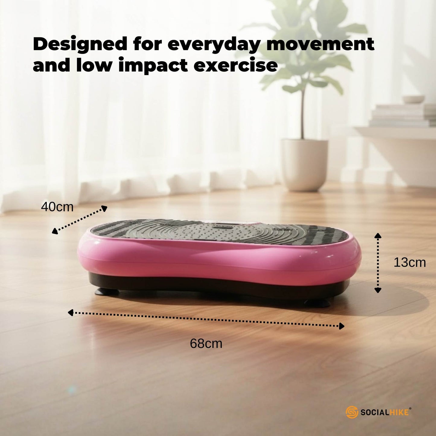 Social Hike Vibration Plate Exercise Platform - Vibrating Workout Machine Pink-3