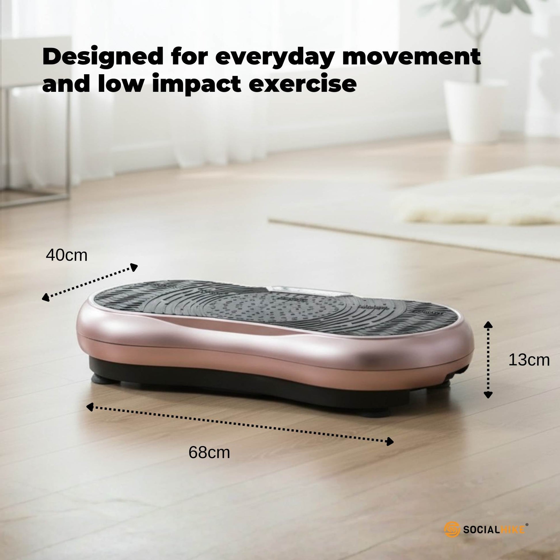 Social Hike Vibration Plate Exercise Platform - Vibrating Workout Machine Rose-3
