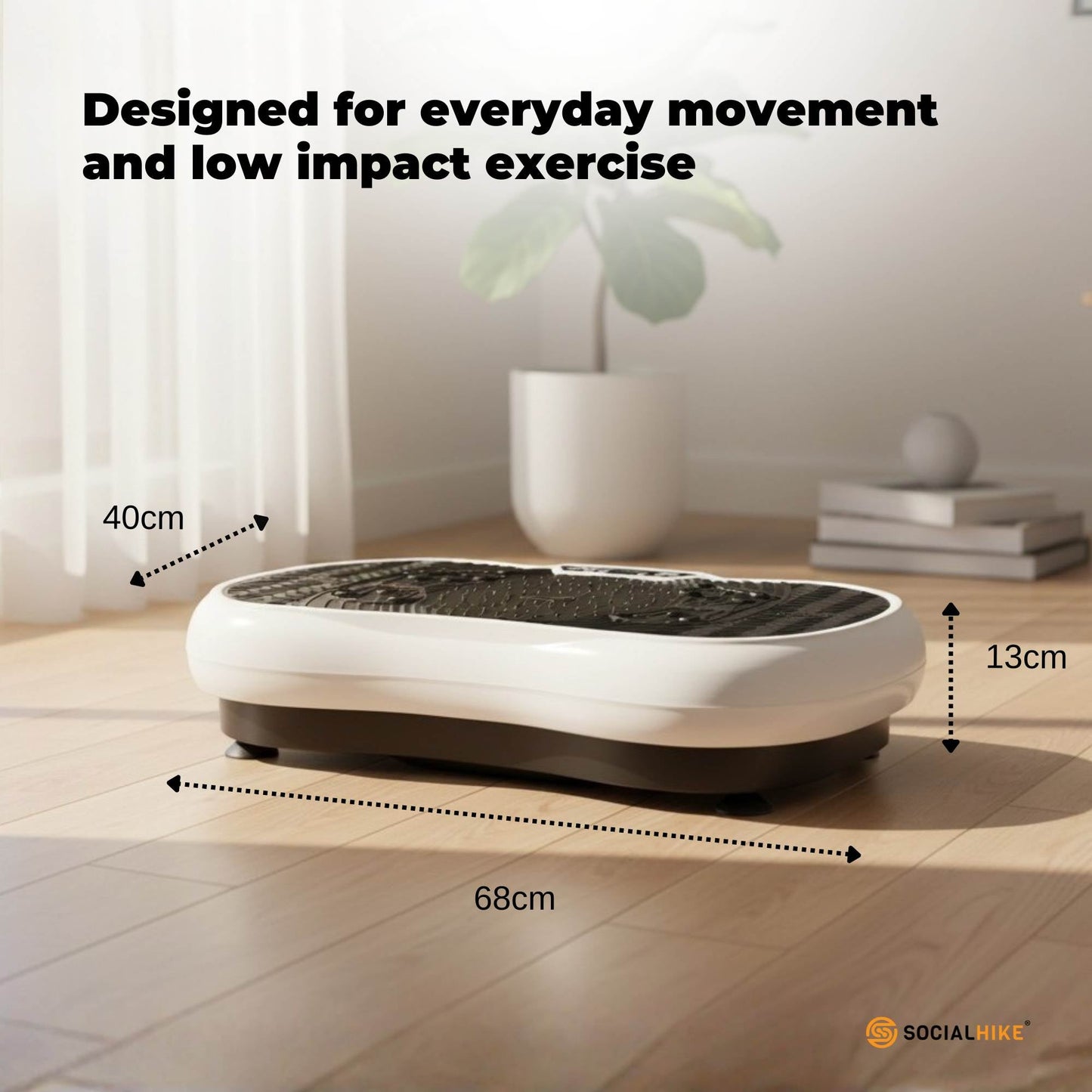 Social Hike Vibration Plate Exercise Platform - Vibrating Workout Machine White-3
