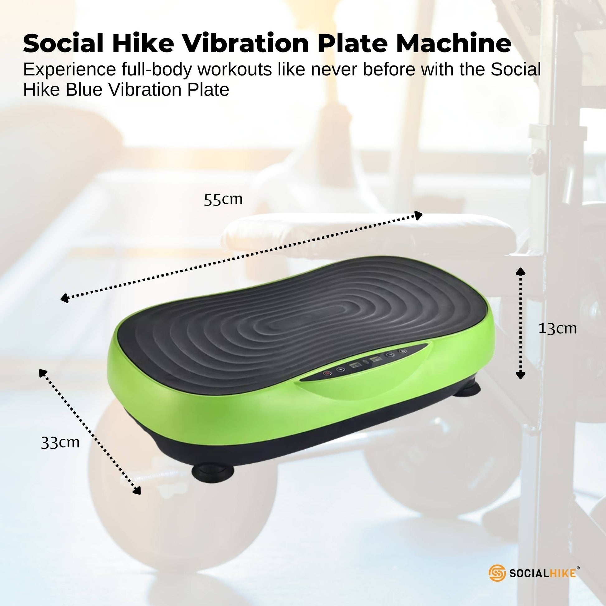 Social Hike Vibration Plate Machine Full Body Vibrating Exercise Platform Green-2