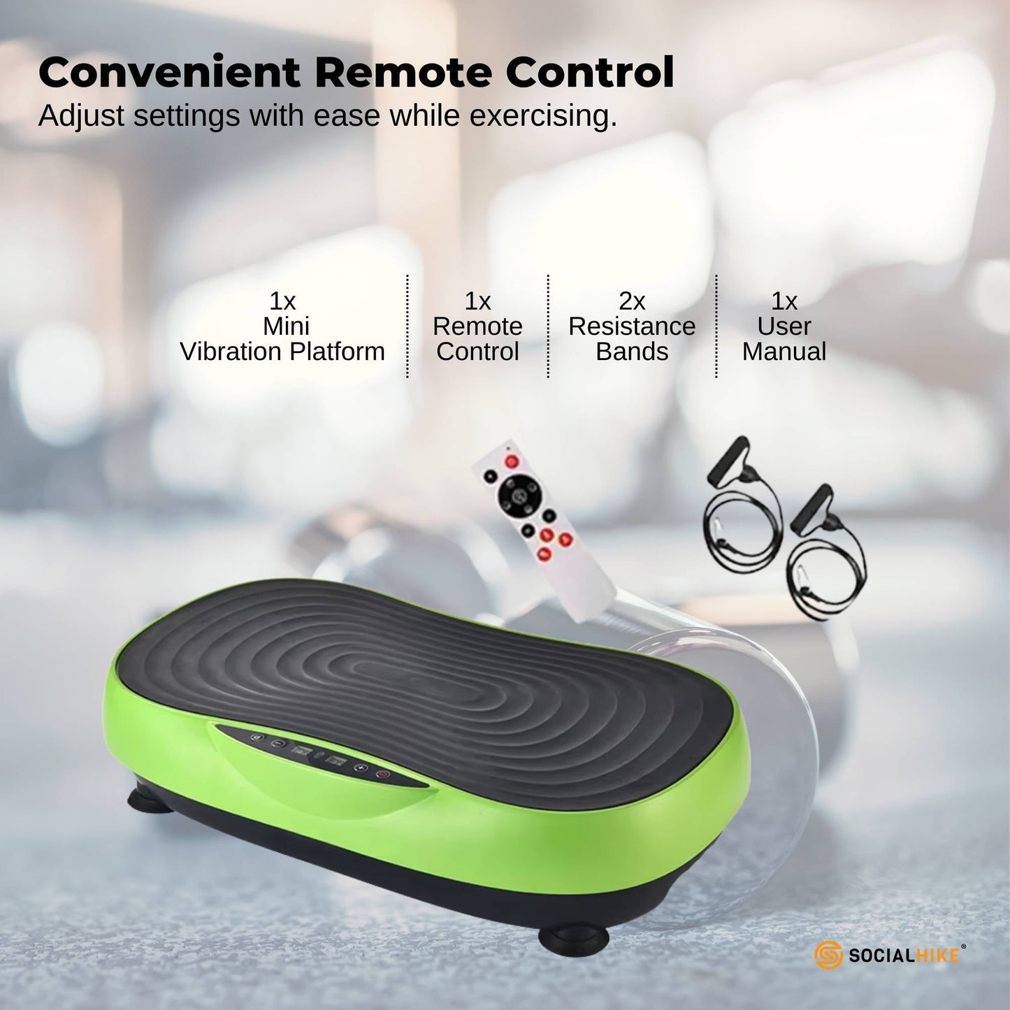 Social Hike Vibration Plate Machine Full Body Vibrating Exercise Platform Green-4
