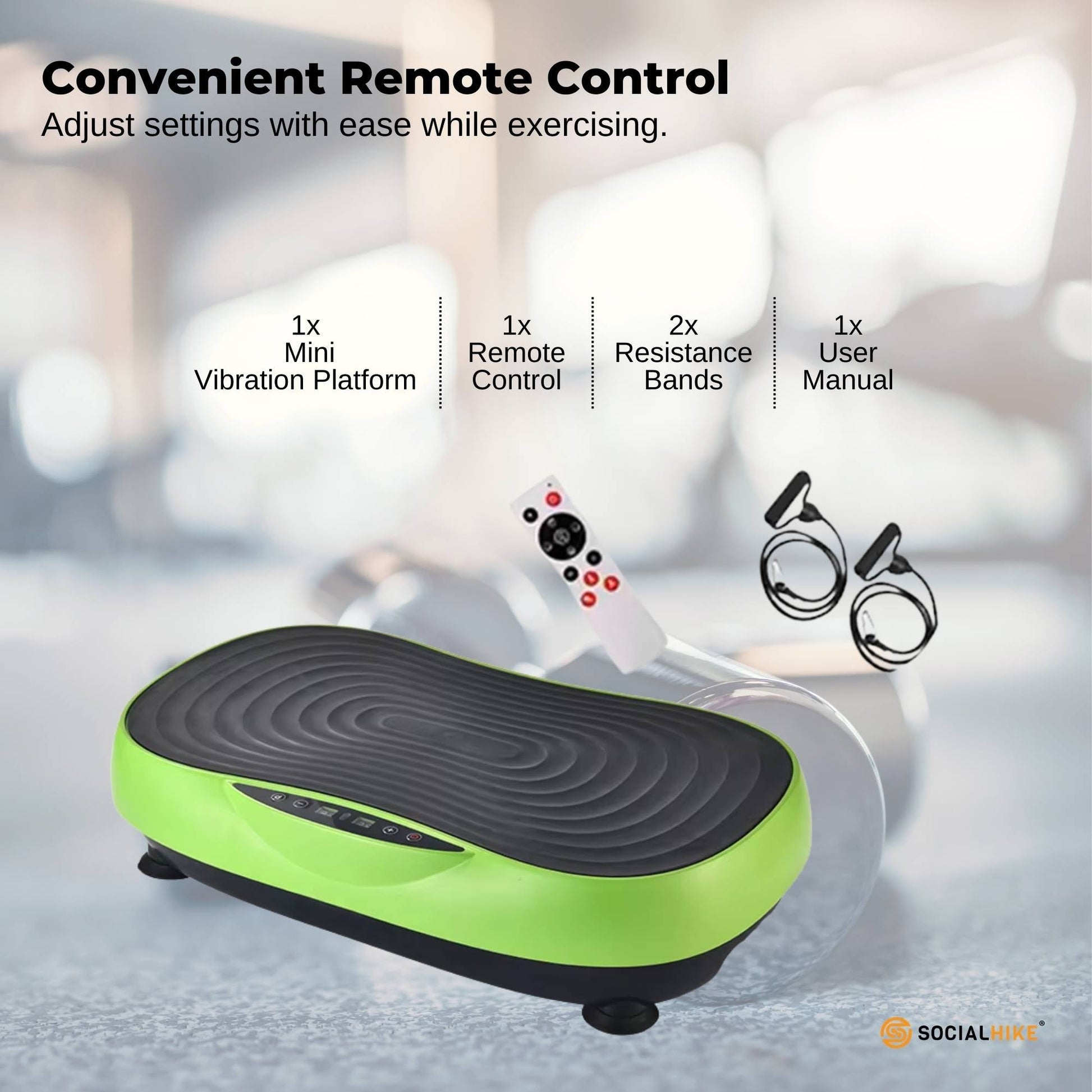 Social Hike Vibration Plate Machine Full Body Vibrating Exercise Platform Green-4