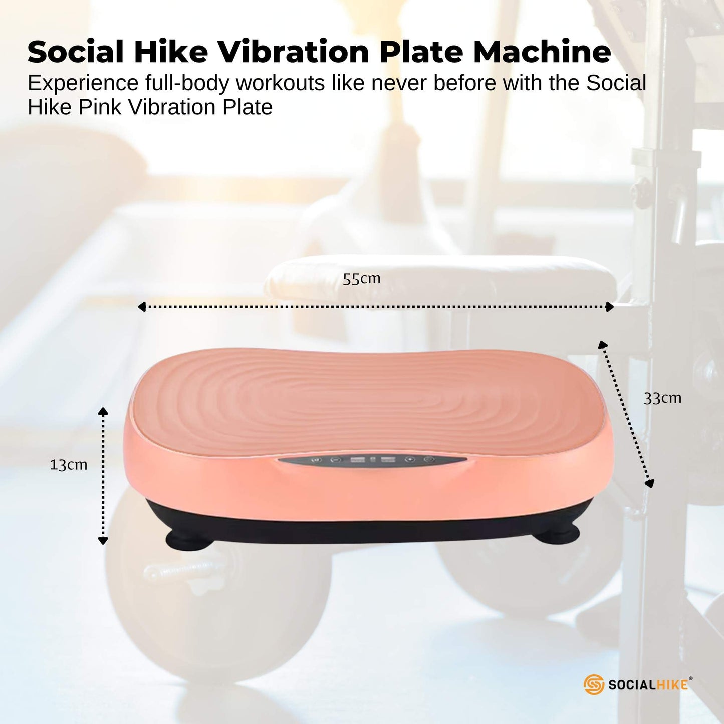 Social Hike Vibration Plate Machine - Vibrating Exercise Platform Pink-1