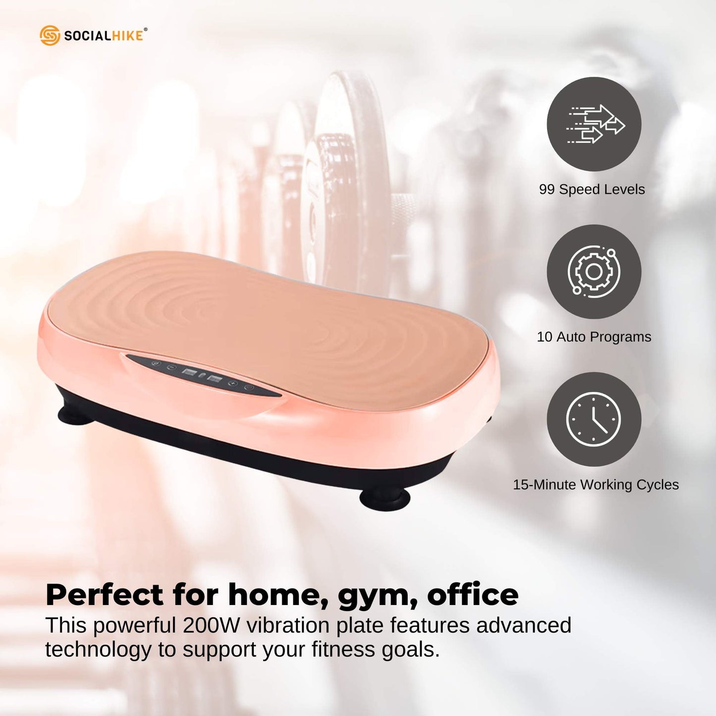 Social Hike Vibration Plate Machine - Vibrating Exercise Platform Pink-2