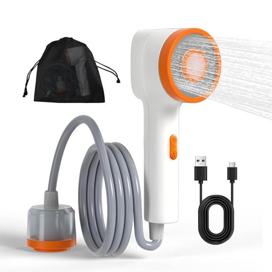 Social Hike Portable Camping Shower Head - Outdoor Rechargeable Pump LED Light-0