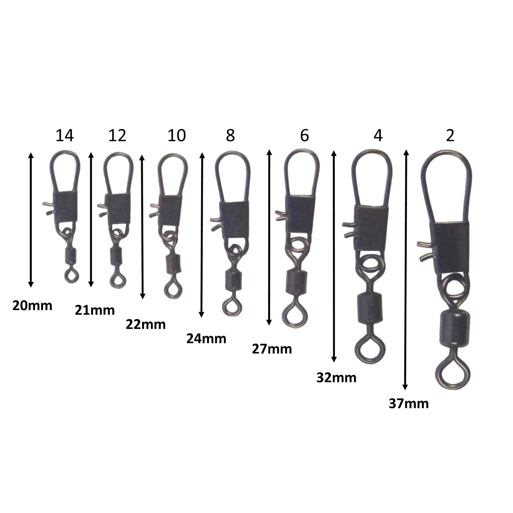 Swimerz Rolling Swivel w Interlock Snap, Size 12, 50 pack-1