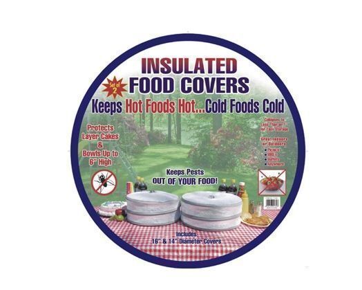 2pcs INSULATED FOOD COVERS Camping Picnic BBQ Lunch Cake Dessert Outdoor Food-0