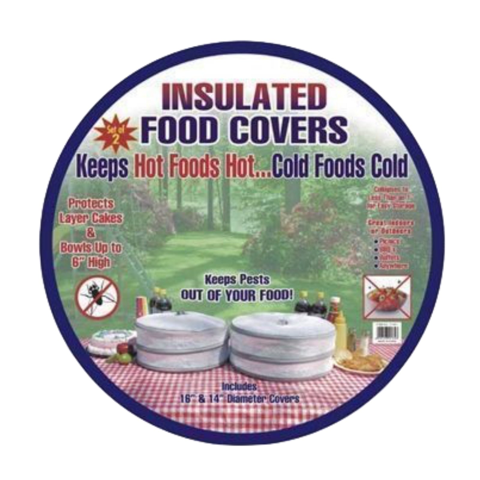 2pcs INSULATED FOOD COVERS Camping Picnic BBQ Lunch Cake Dessert Outdoor Food-1