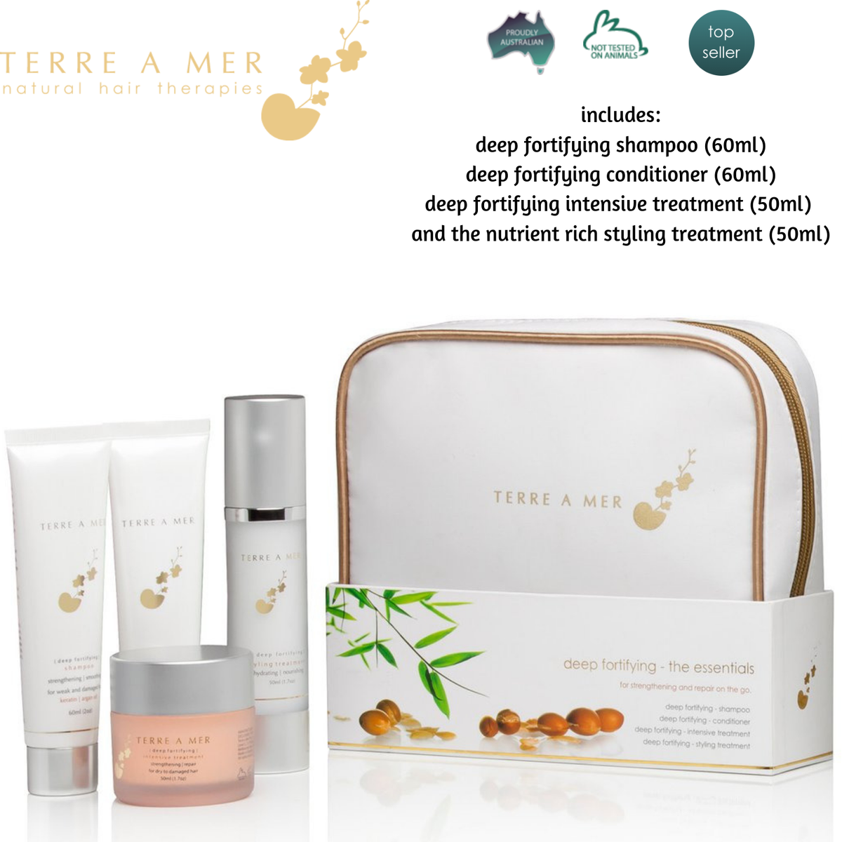 12x TERRE A MER Deep Fortifying Keratin Hair Aftercare Home Pack (Travel Pack)
