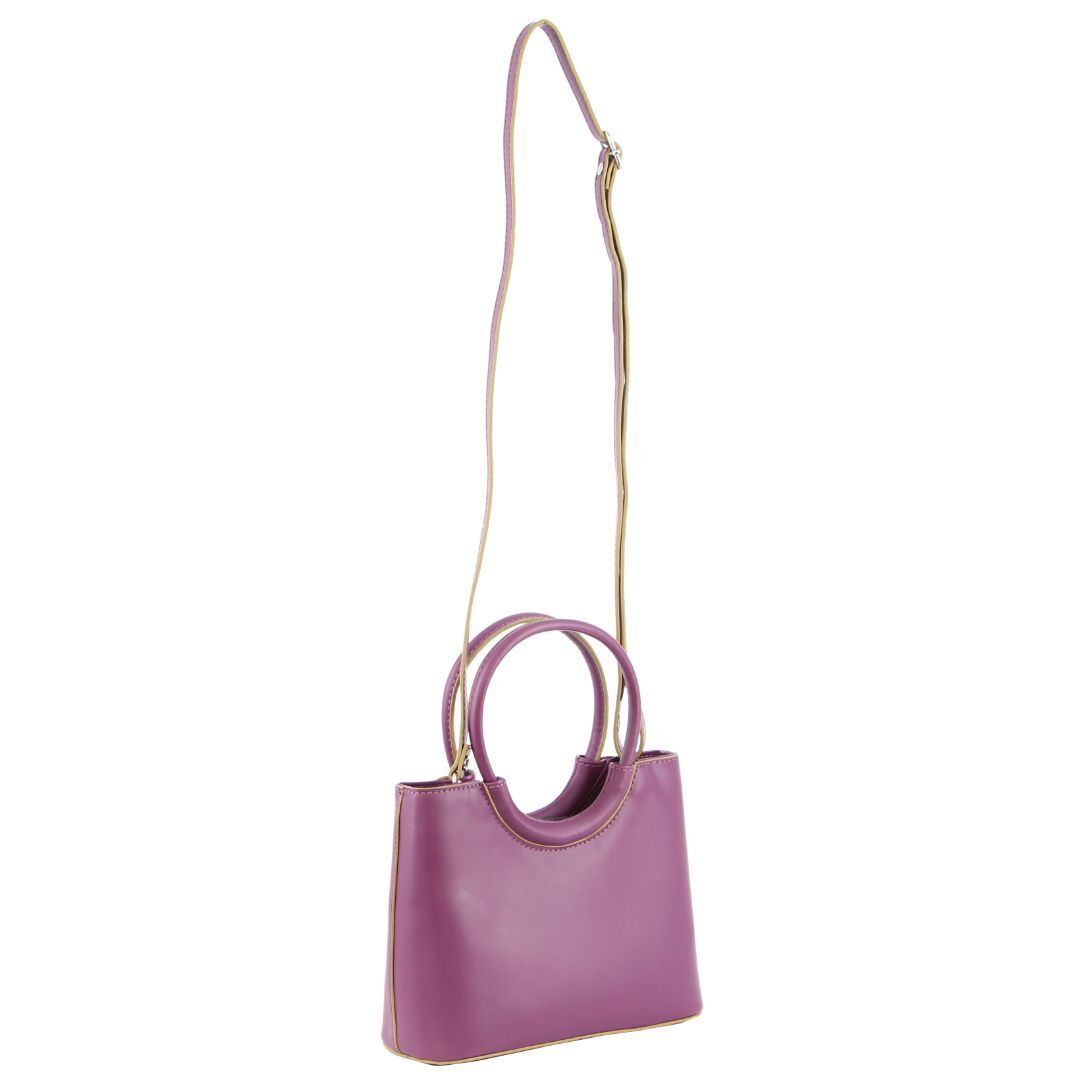 Milleni Mini Fashion Bag Tote Handbag in Plum-2