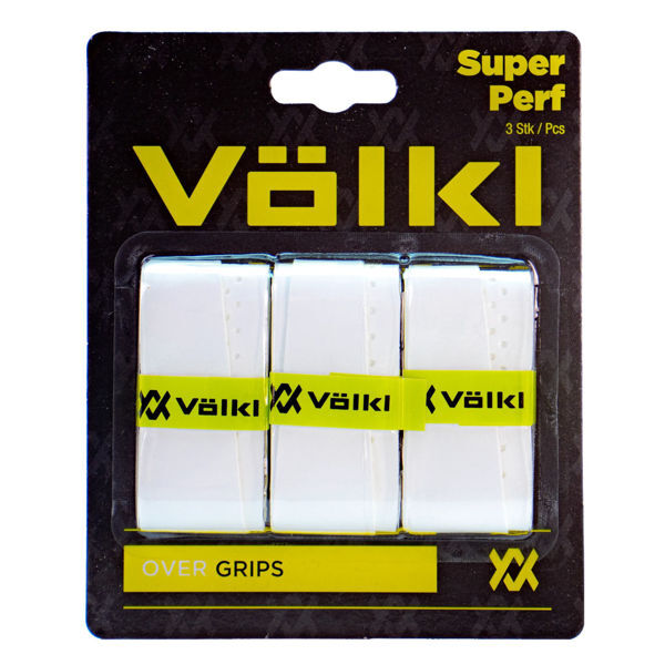 3-Pack Volkl Super Perf Over Grips for Tennis Squash Pickleball Racquets - White-1