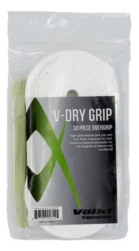Volkl V-Dry Over Grip Tennis Racquet Bulk - 30 Pack - White-0