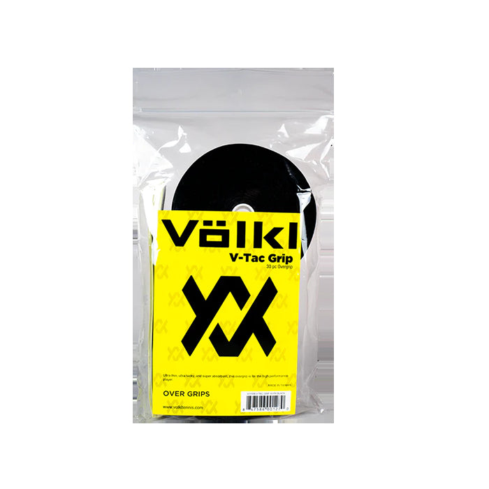 Volkl V-Tac Overgrip Bulk Tennis Badminton Squash Over Grip - Black (30 Pack)-0