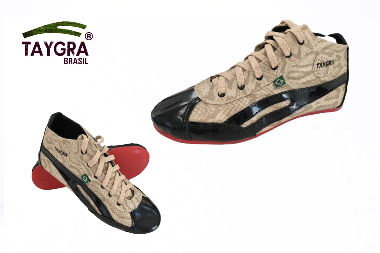 TAYGRA High Top Dance Shoe Comfy Flexible Ethical Handmade Eco Sneakers - Snakeskin-1