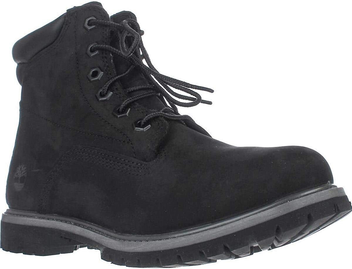 Timberland Womens Waterville 6 Inch Leather Waterproof Boot - Black Nubuck-8