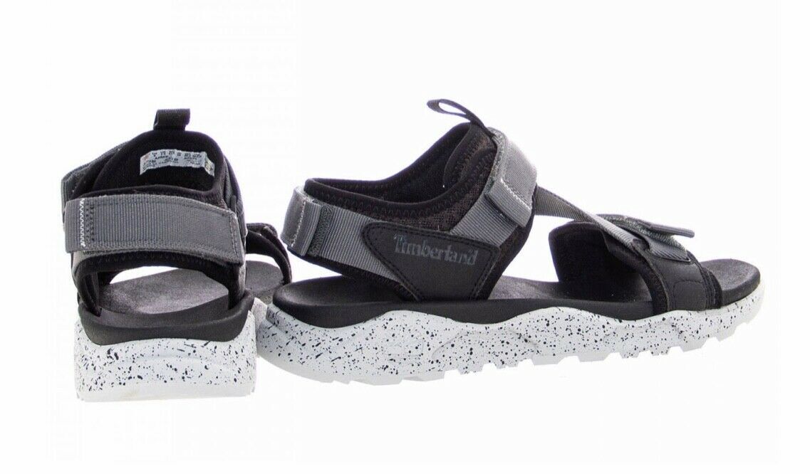 Timberland Mens Ripcord Backstrap Sandals Summer - Black Mesh with Grey-2